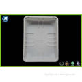 White Eco-friendly Plastic Food Packaging Trays , Embossing